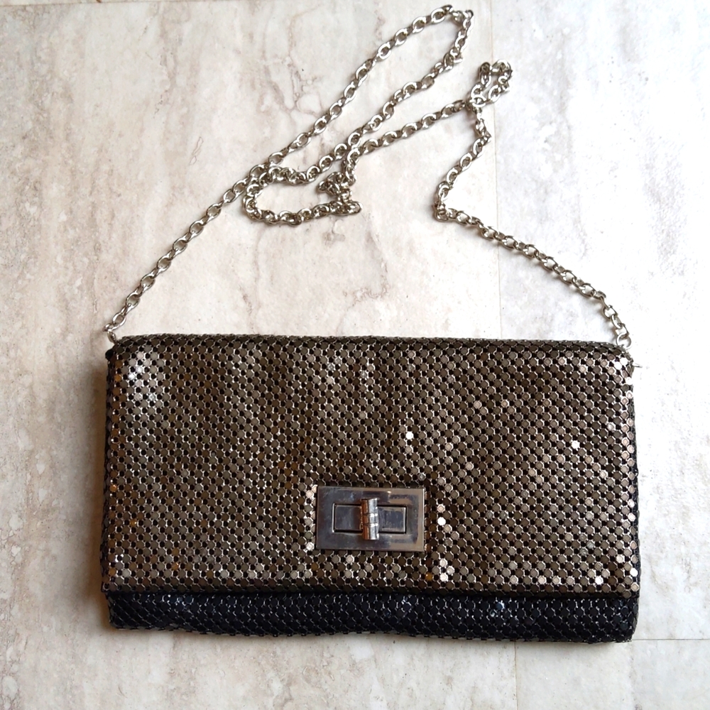 BCBGMaxAzria Mesh Metallic Clutch Purse NWT
